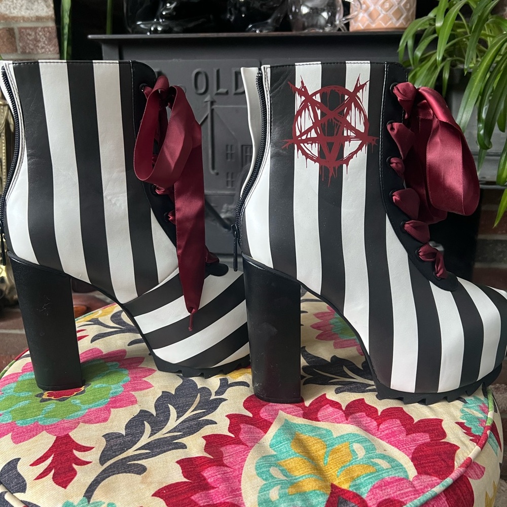 Killstar Striped Platform Boots - image 3